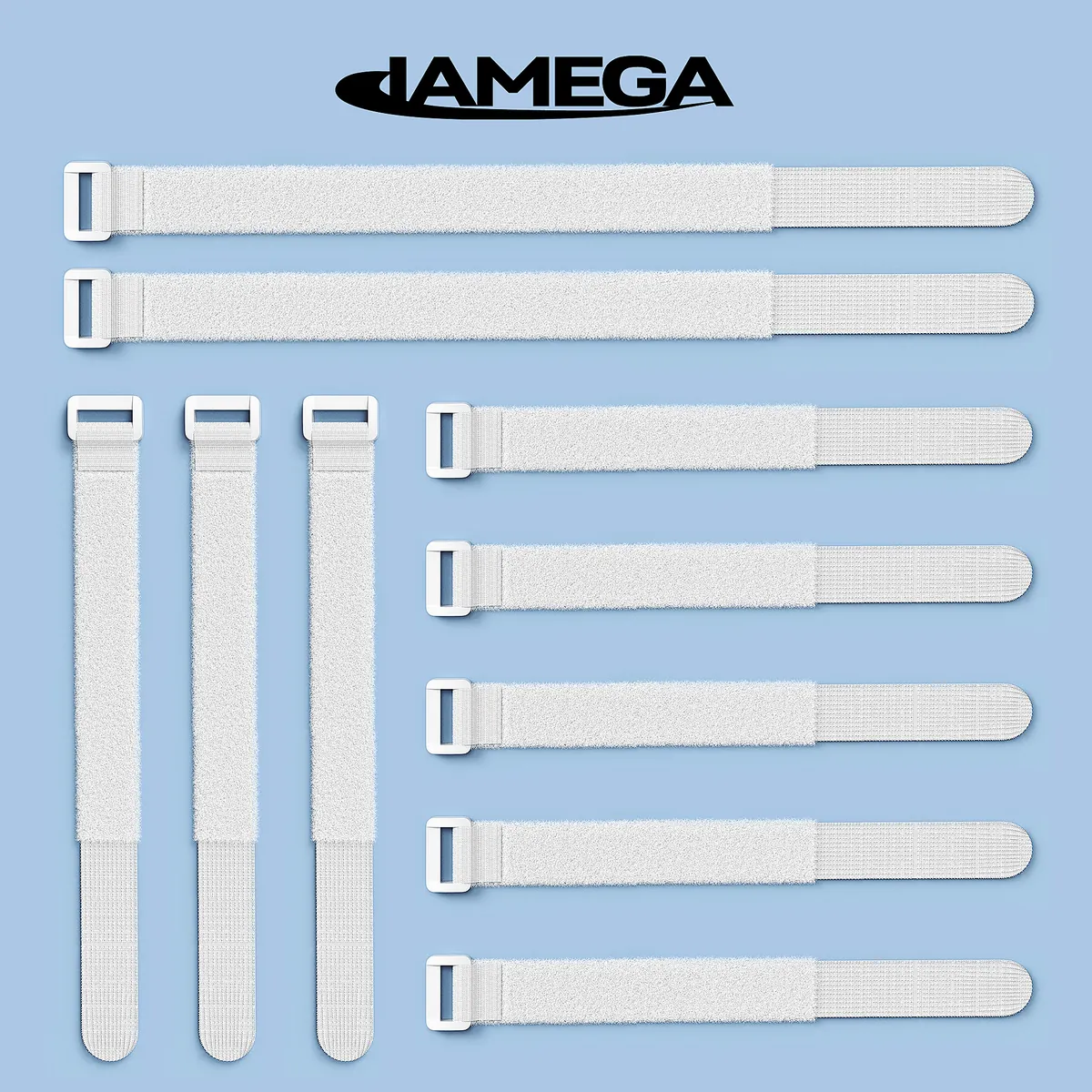Klettverschluss Kabelbinder mit Plastiklasche | white - Variation