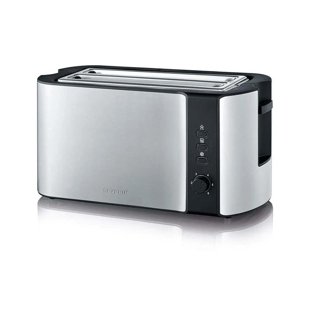Severin AT 2590 Langschlitztoaster bis 4 Scheiben 1400 W Edelstahl / Schwarz