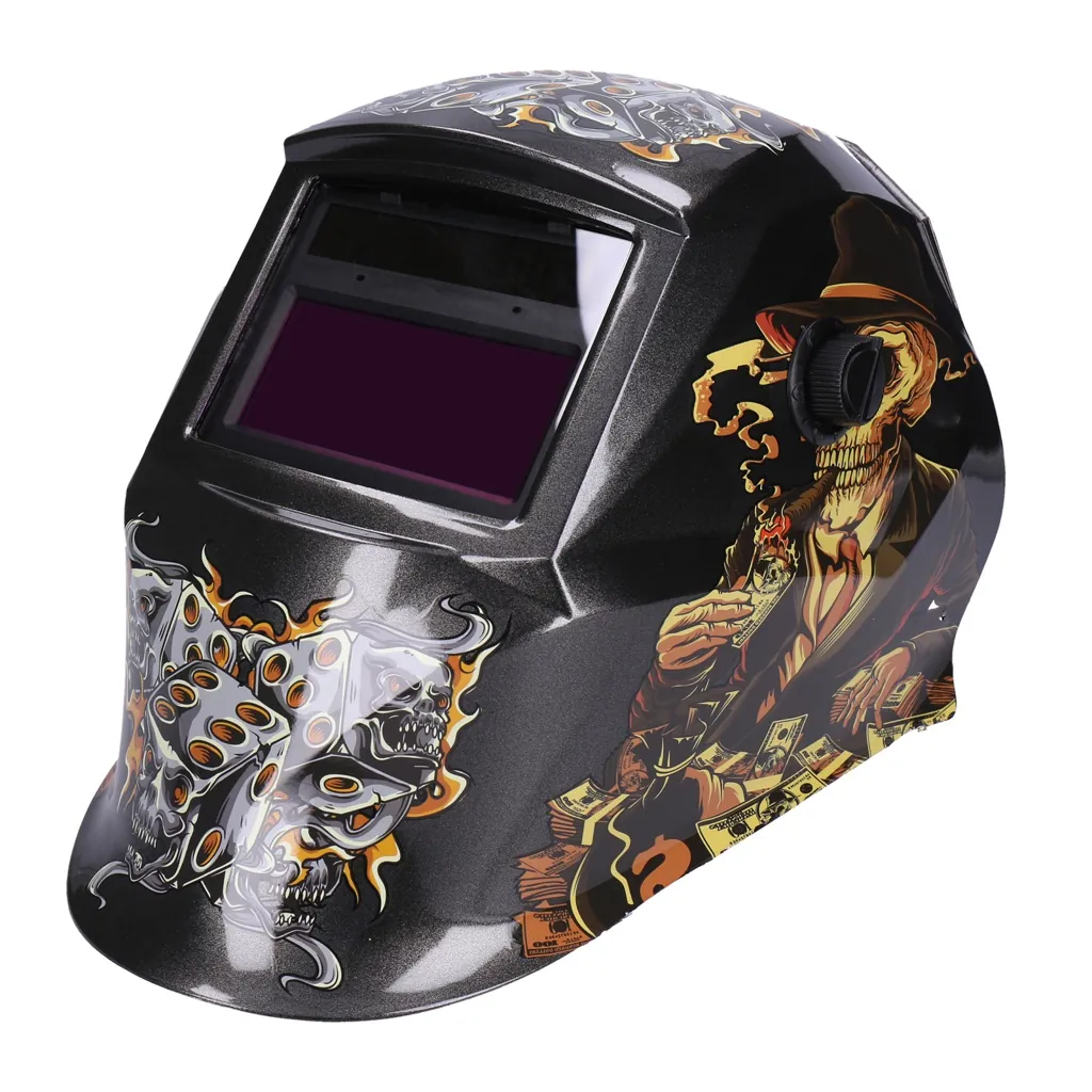 TP Automatik Solar Schweißhelm mit UV-Schutz, auto Verdunkelung, Feuerhemmend, schnelle Schaltzeiten- Gambler (1622-A)
