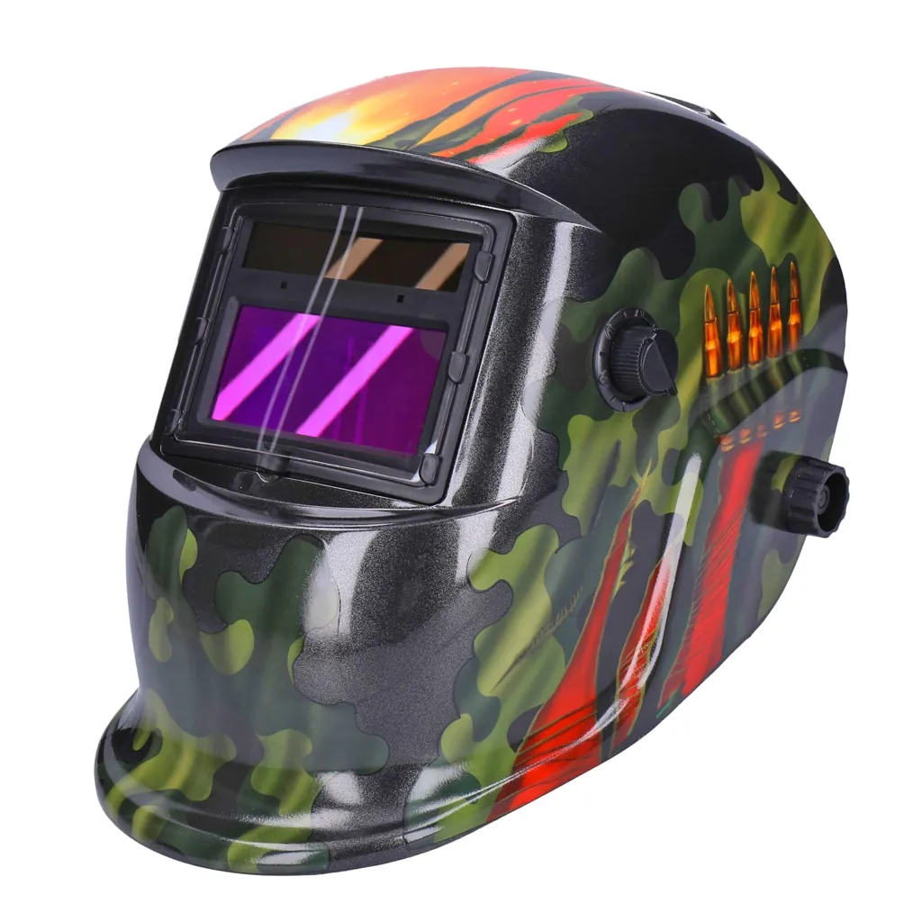 TP Automatik Solar Schweißhelm mit UV-Schutz, auto Verdunkelung, Feuerhemmend, schnelle Schaltzeiten- Soldier (1633-A)