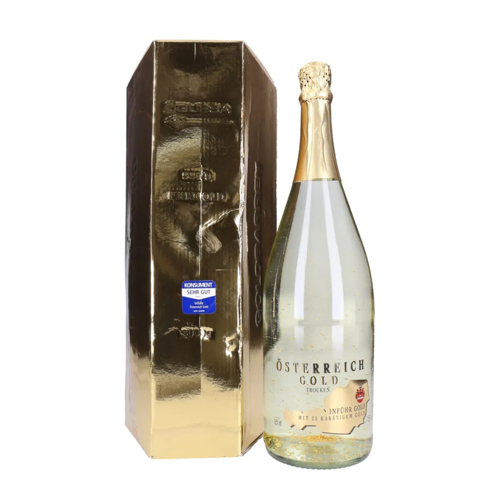 Österreich Gold Sekt mit 23 Karat Blattgold 1 x 1,5 L