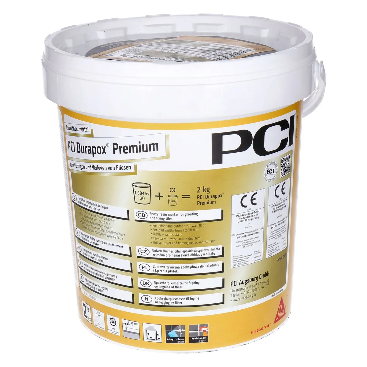 PCI Durapox Premium 2K Epoxidharz-Fugenmörtel 2kg Eimer anthrazit