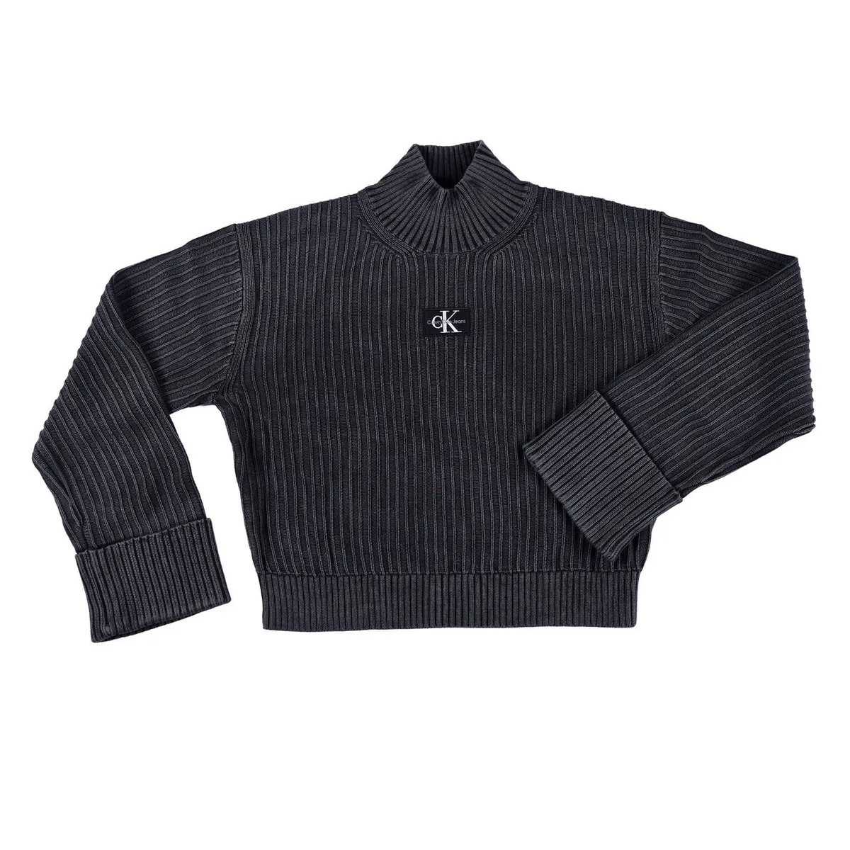 Calvin Klein Strickpullover mit Label-Patch black Damen M