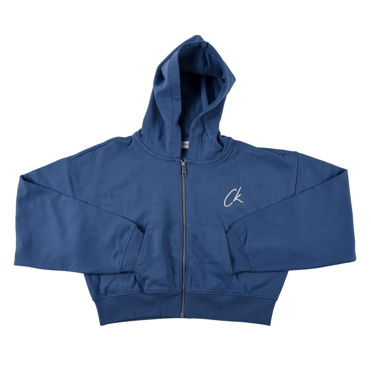Calvin Klein Jeans Cropped Hoodie mit Logo Damen Pullover Blau S