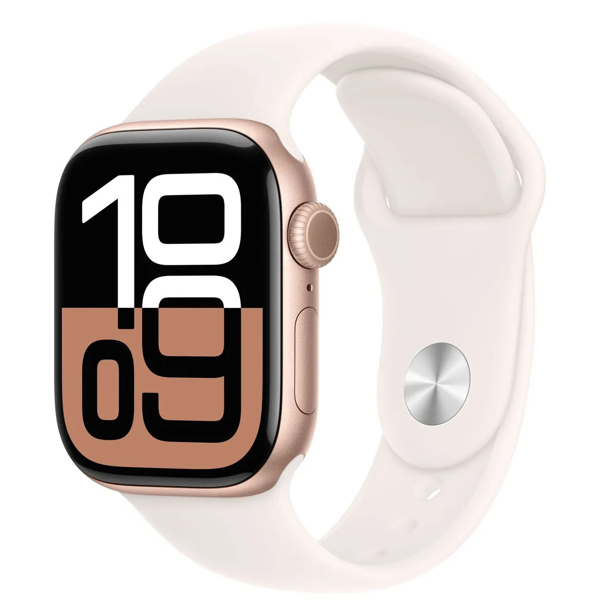 Apple Watch Series 10 GPS+Cellular 42mm Aluminium Roségold Sportarmband Blassrosa S/M