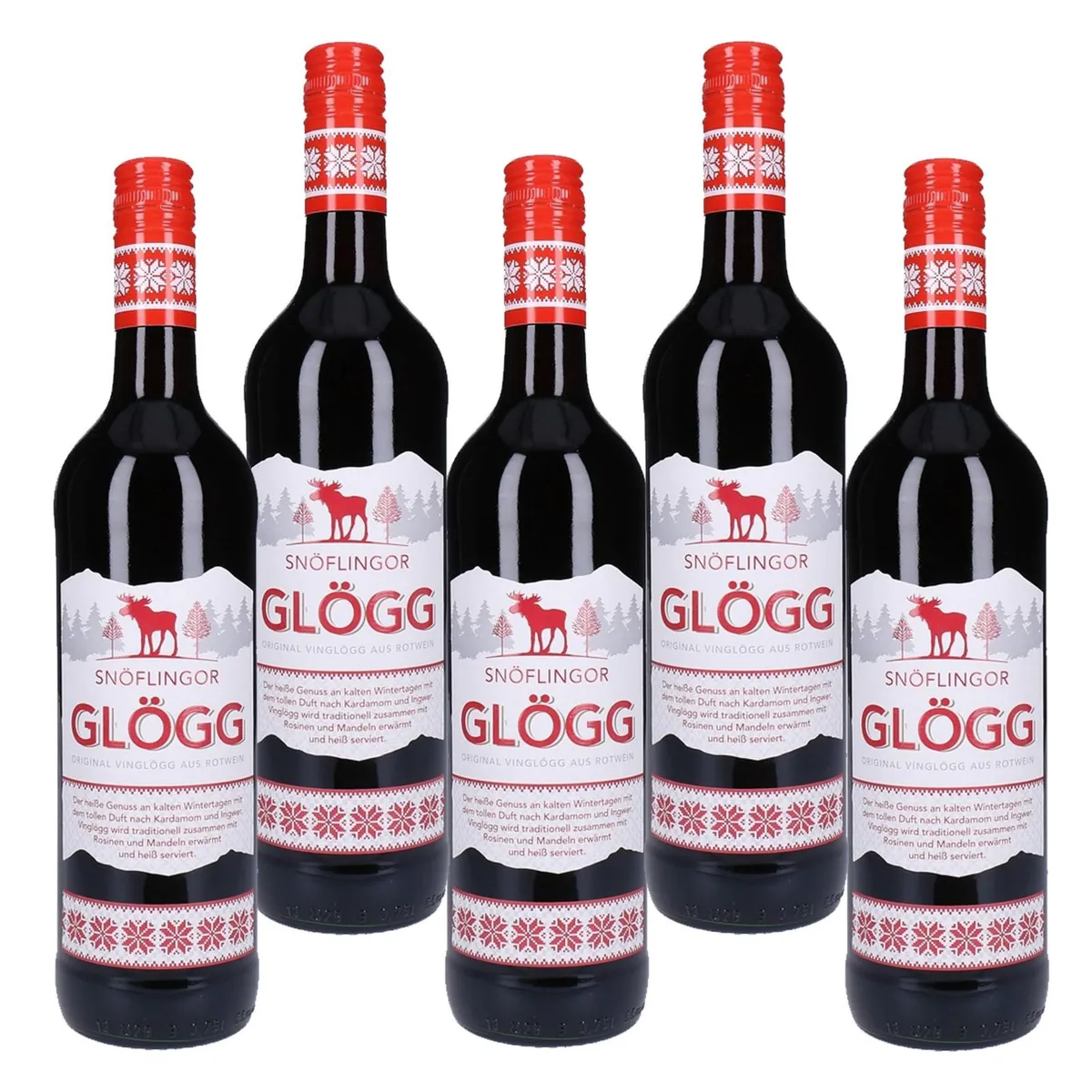 Snöflingor Glühwein rot 5 x 0,75 L