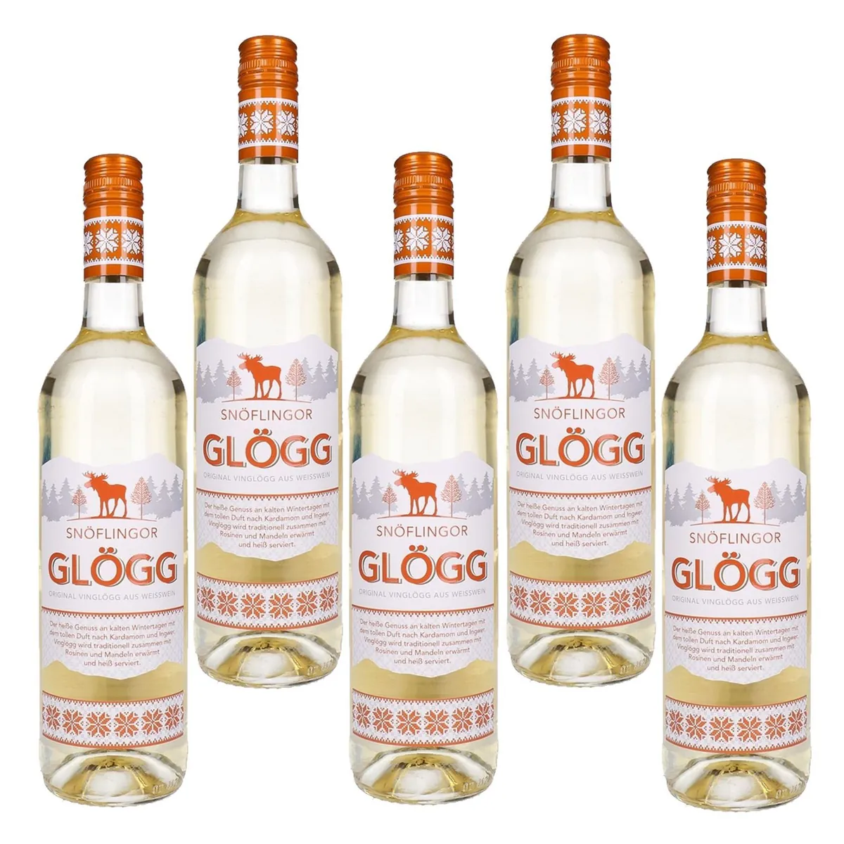 Snöflingor Glühwein weiß 5 x 0,75 L