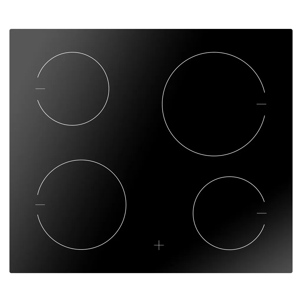 Amica EC 744 000 C Glaskeramik-Kochfeld Integriert 60 cm 4 Zonen Schwarz
