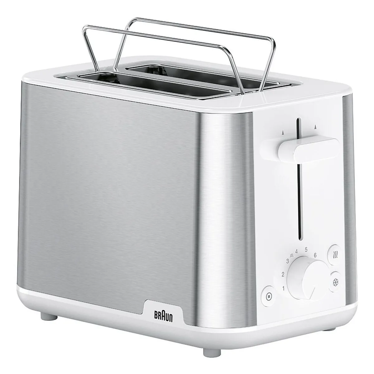 Braun PurShine HT 1510 WH 2 Scheiben Toaster 900 W Edelstahl, Weiß