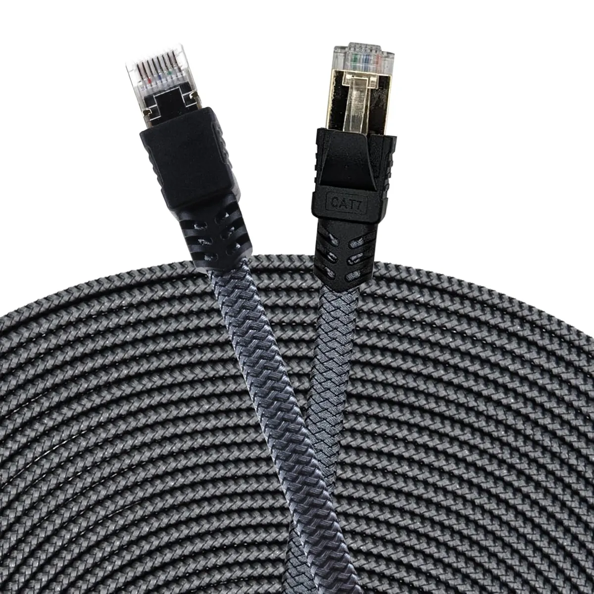 10m CAT7 Netzwerkkabel - Grau/Silber, Gigabit Ethernet LAN Kabel - 10000 Mbit/s - Highspeed Patchkabel Cat.7 Rohkabel S/FTP PIMF Schirmung