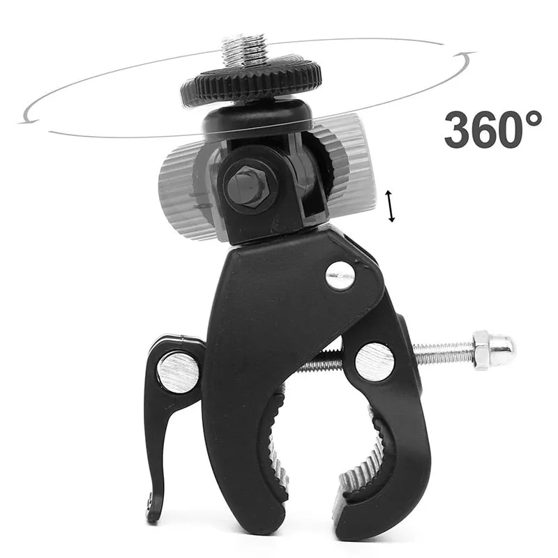 1/4 Camera DV DSLR Bike Bicycle Handlebar Clamp Bracket Tripod Mount Screw Clip For Camera DV For Gopro Black