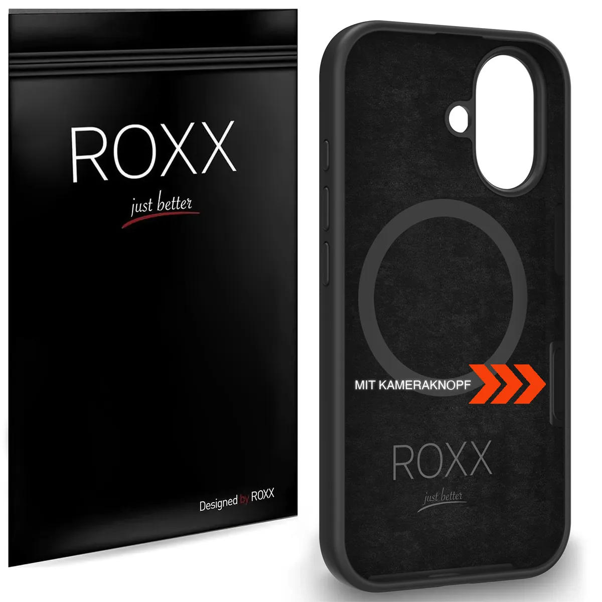 ROXX Silikon Hülle | iPhone 16 | Mit Kameraknopf | Mit MagSafe