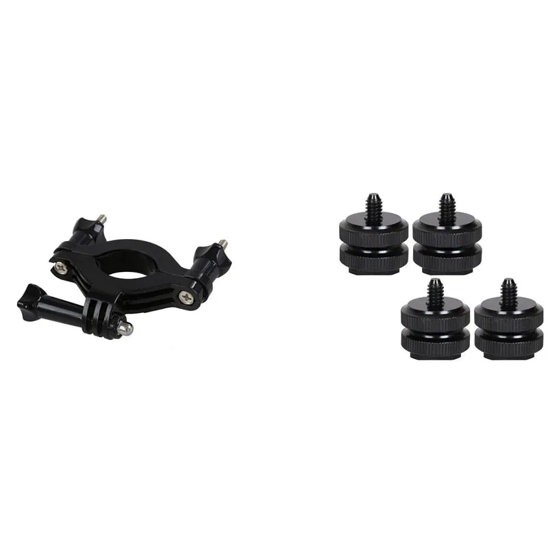 1X Roll Bar Mount For Gopro HD Hero Hero 2 Hero 3 3+ & 4X Camera Hot Shoe Mount To 1/4Inch-20 Tripod Screw Adapter