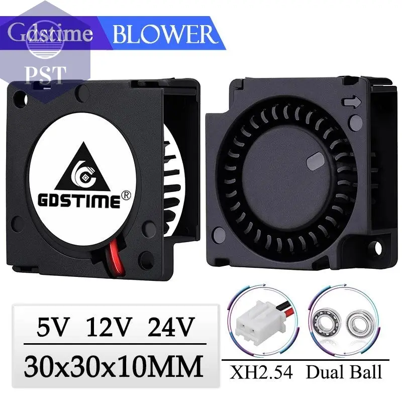 Gdstime DC 5V 12V 24V Mini Blower Cooling Fan 3D Printer 2 Pieces