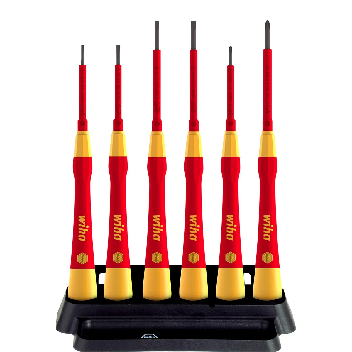 Wiha Feinschraubendreher Set PicoFinish® electric Schlitz, Phillips 7-tlg. inkl. Halter