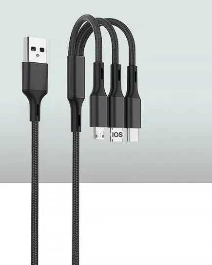 2,4 A/5A 3 In 1 USB Kabel Schnelle Lade Blitz Kabel Für iPhone Typ C Handy Ladun