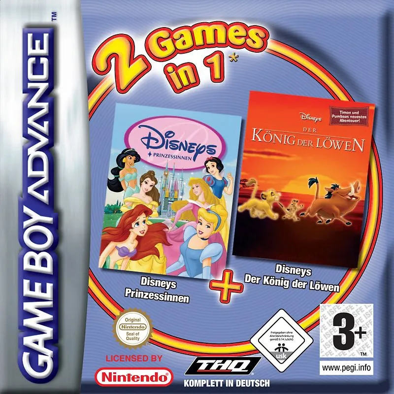 2 in 1 - Disney Prinzessinnen + König der Löwen