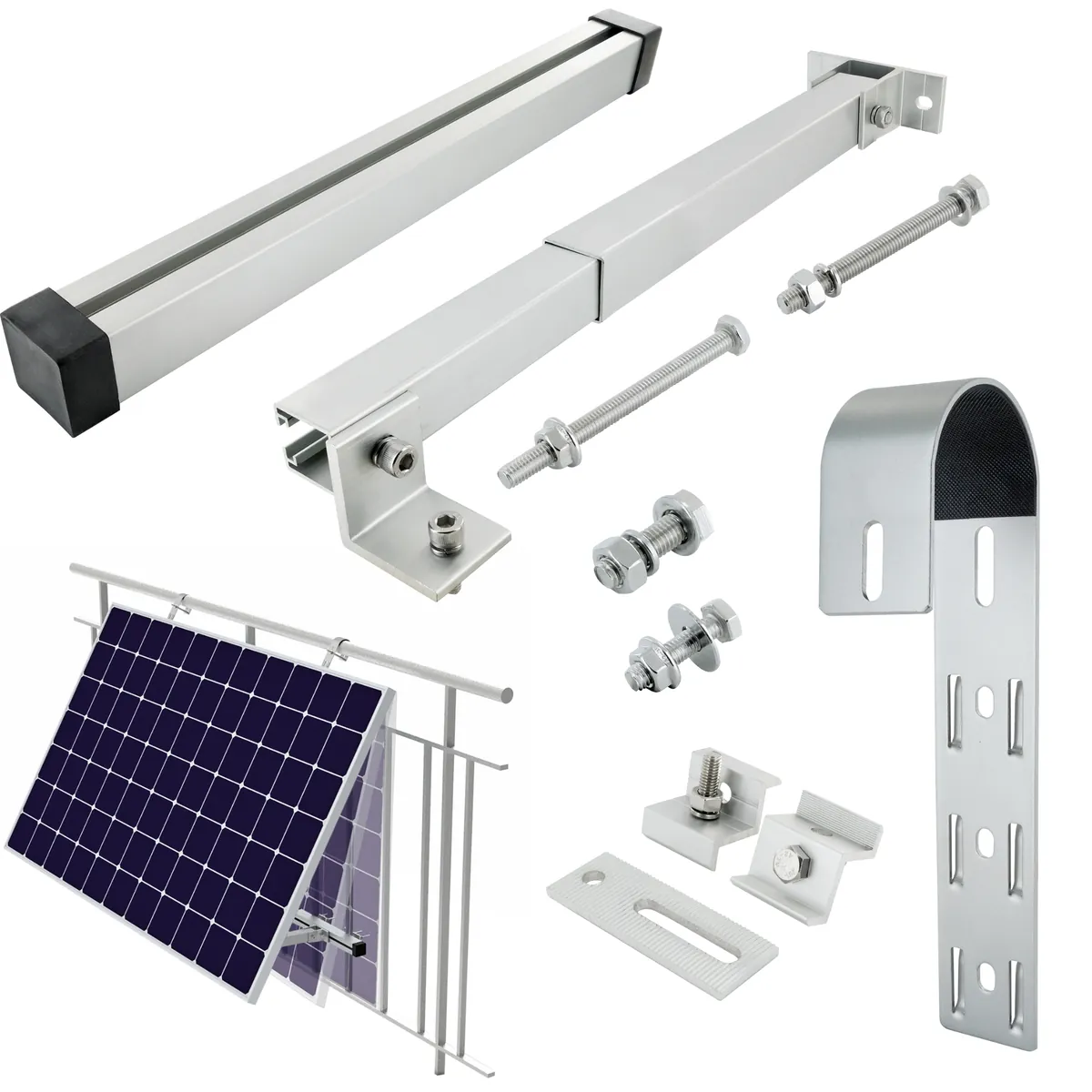 Geländerhalterung für Solarmodul silber