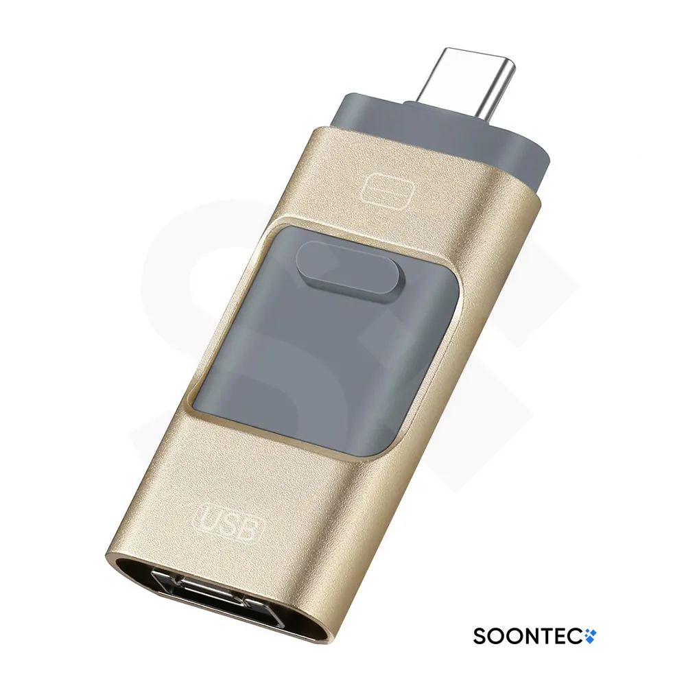 SOONTEC 3-in-1 USB-C / USB / Lightning-Stick | Speichererweiterung für iPhone, Android & PC