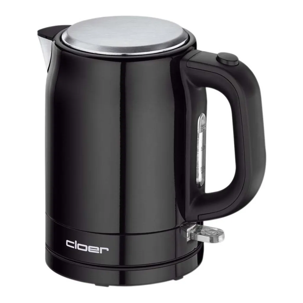 Cloer Wasserkocher lackierter Edelstahl 4510 schwarz glänzend