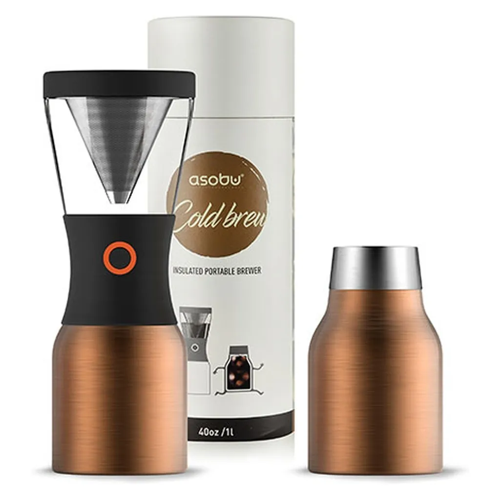 Asobu Cold Brew Kaffeezubereiter Kaltbrüh-Kaffeemaschine Kupfer, Schwarz