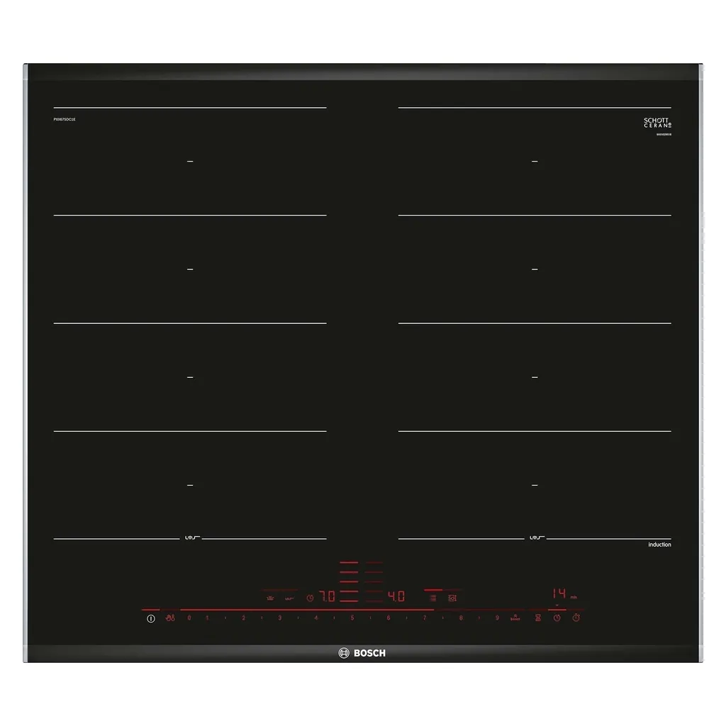 Bosch Serie 8 PXX675DC1E Induktionskochfeld Integriert 4 Zonen Schwarz, Edelstahl