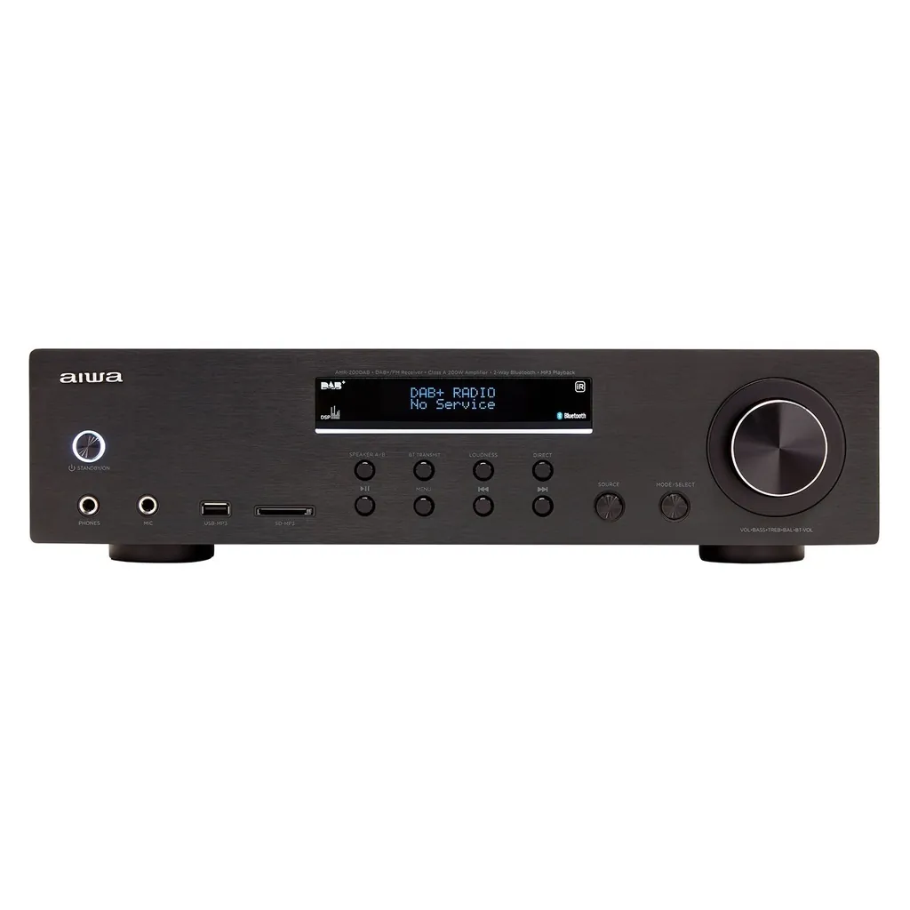 Aiwa AMR-200DAB BK Vollverstärker 200W, BT, USB Schwarz