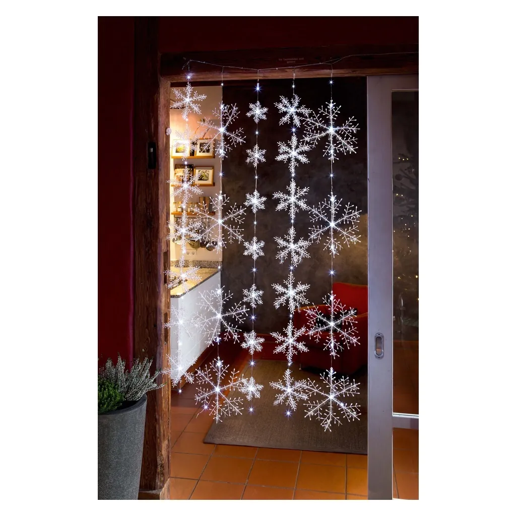 Hellum LED-Schneeflocken-Vorhang H