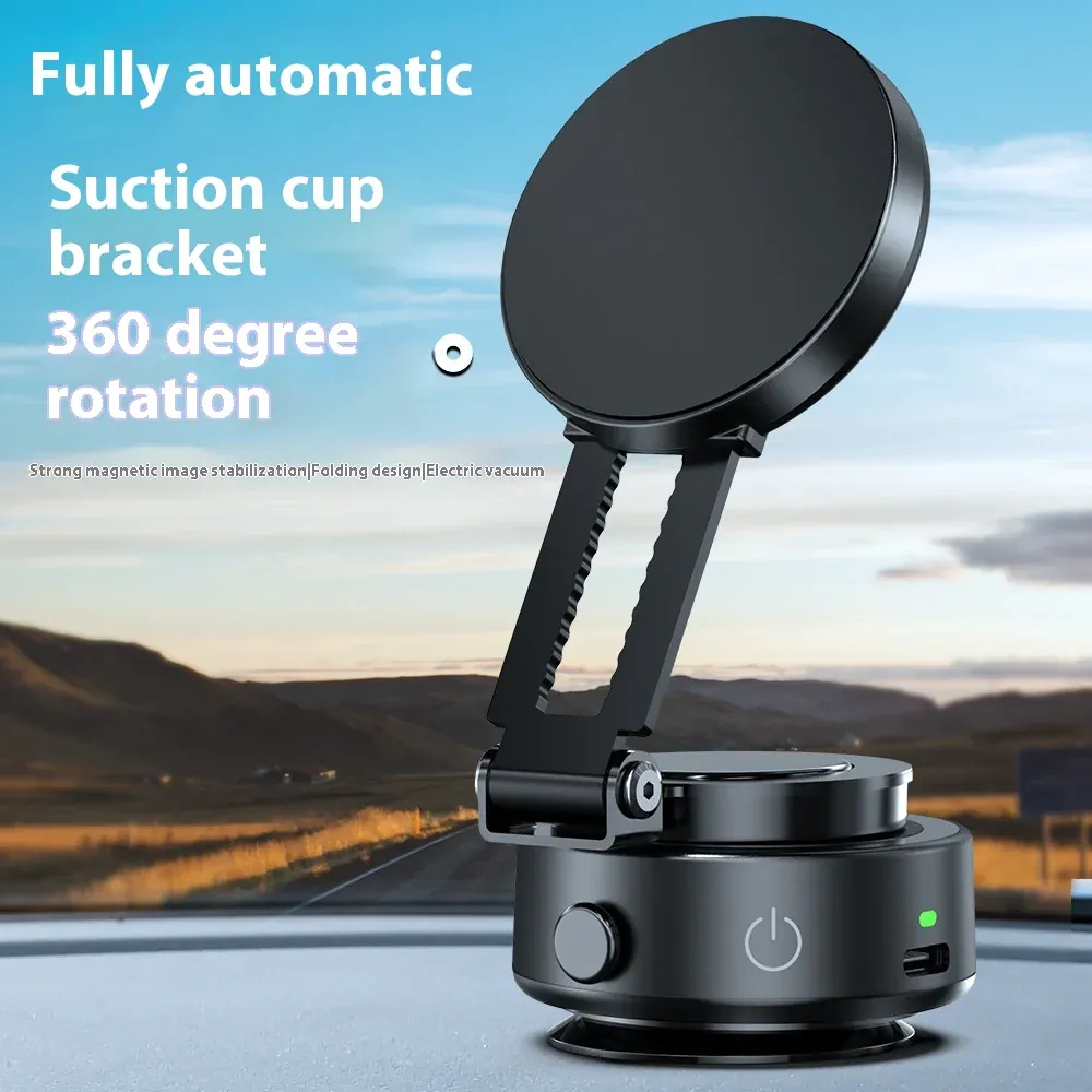Auto Magsafe magnetische Vakuumadsorption Saugnapfhalterung 360 ° Drehbarer, zusammenklappbarer, magnetischer, stabiler Autohalter für Magsafe iPhone