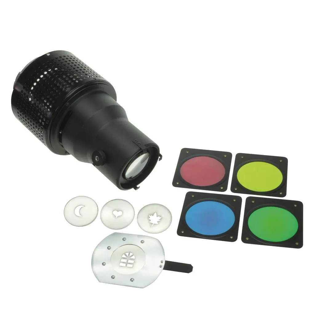 Optischer Spotlichtvorsatz mit Zubehör