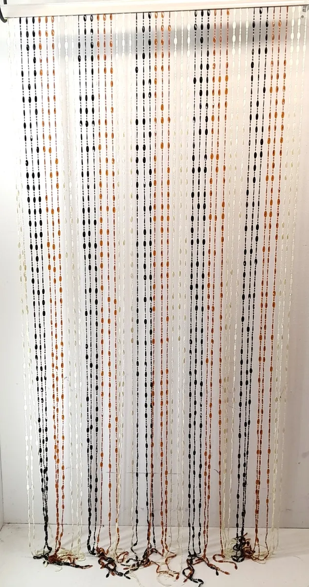 Conacord Perlenvorhang Gardinen Fensterdekoration Jasmin Schwarz Weiß Rot 90 x