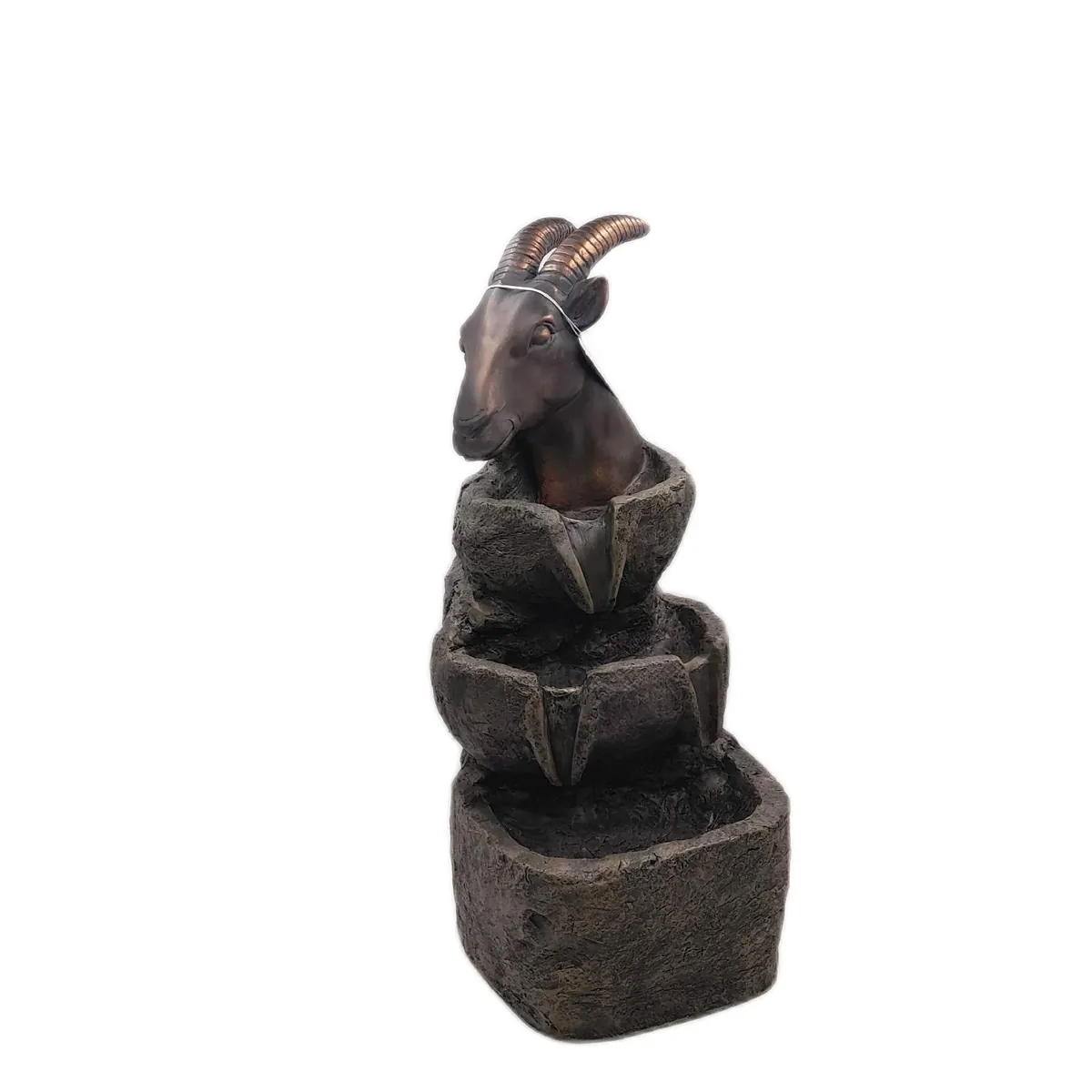 Silex Kunststeinbrunnen Garten Deko Steinbock 335 x 32 x Woh