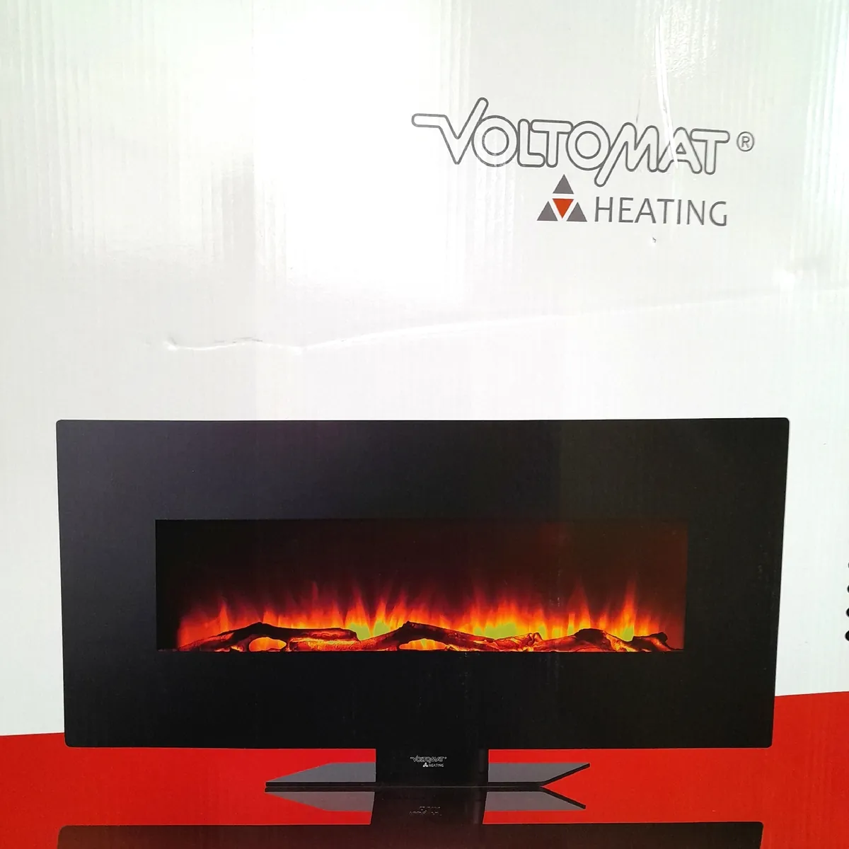 Voltomat Stand Kamin Heizung Wärmequelle Flat Schwarz Modernes Design Energiesparend