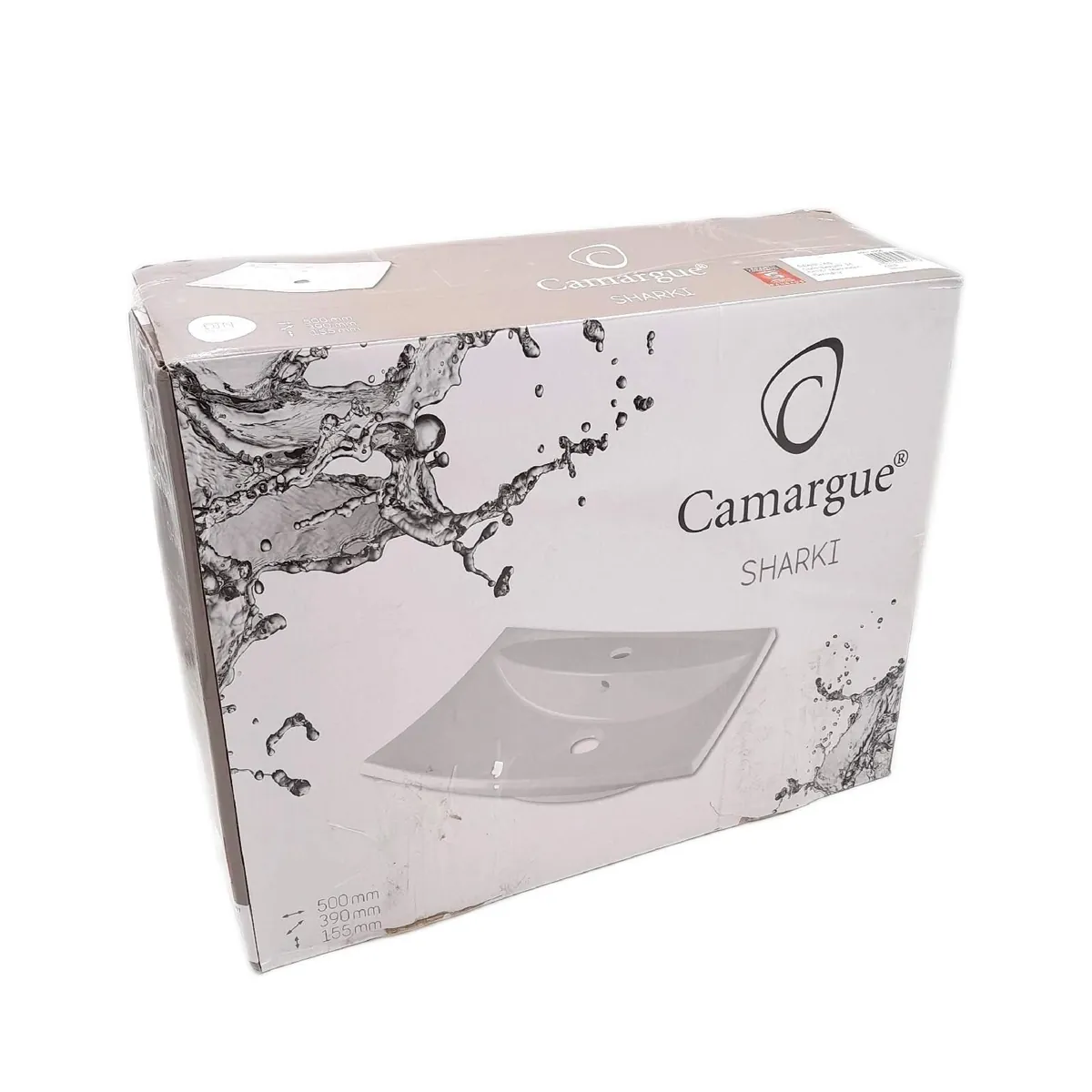 Camargue Waschbecken Badkeramik Sharki 50 x 39 cm Weiß Elegant Badezimmer