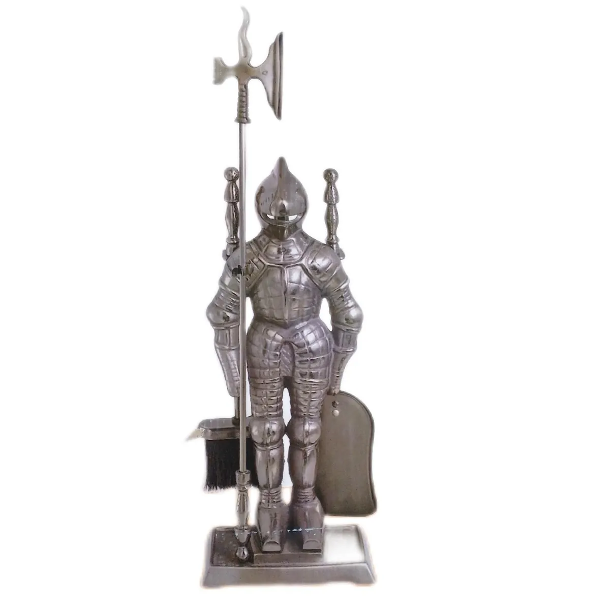 Knight Kaminbesteck Kaminzubehör Set 74 cm Höhe Silber Elegant Hochwertig Zubehör