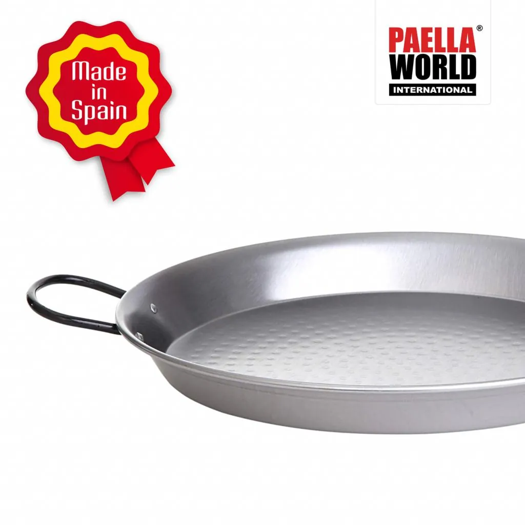 Original spanische Paelle Pfanne Typ 'Valenciana' - leicht, Ø 55 cm, polierter Stahl, robust und preiswert