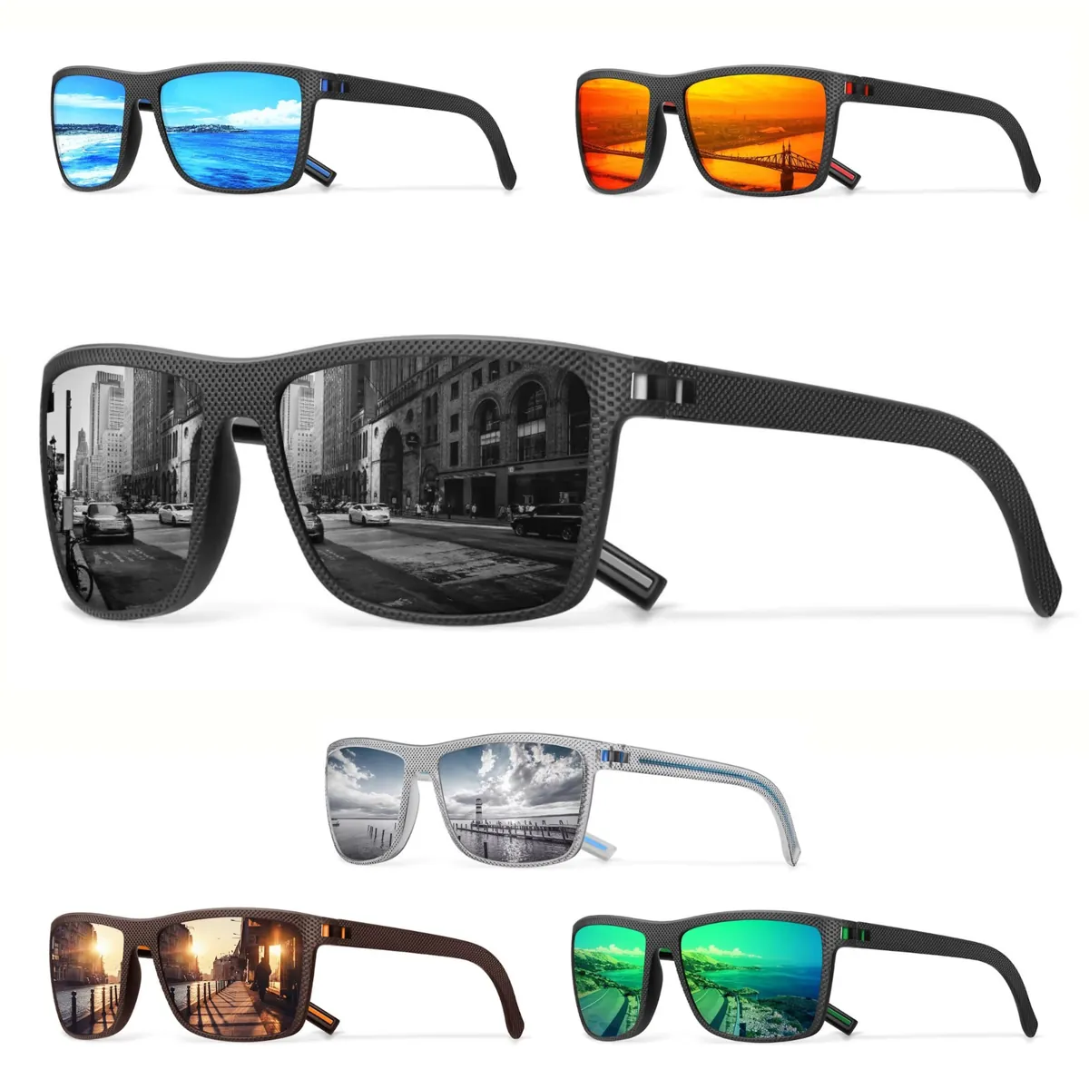 Stylische Sonnenbrille Retro im Kultdesign Brille Schwarz Rot Blau Grün 5419