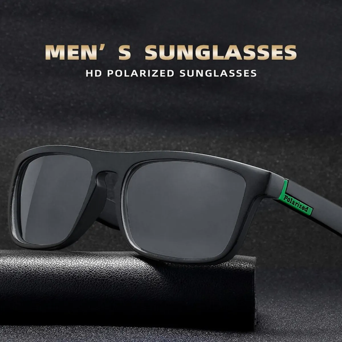 Stylische Sonnenbrille Polarized Schwarz Grün Gläser dark Cool 5410 G