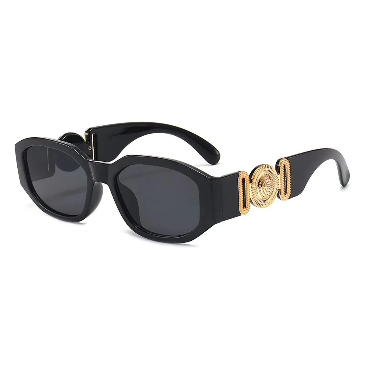 Designer Sonnenbrille Stylisch Vintage Brille Cool Schwarz Gold 5208