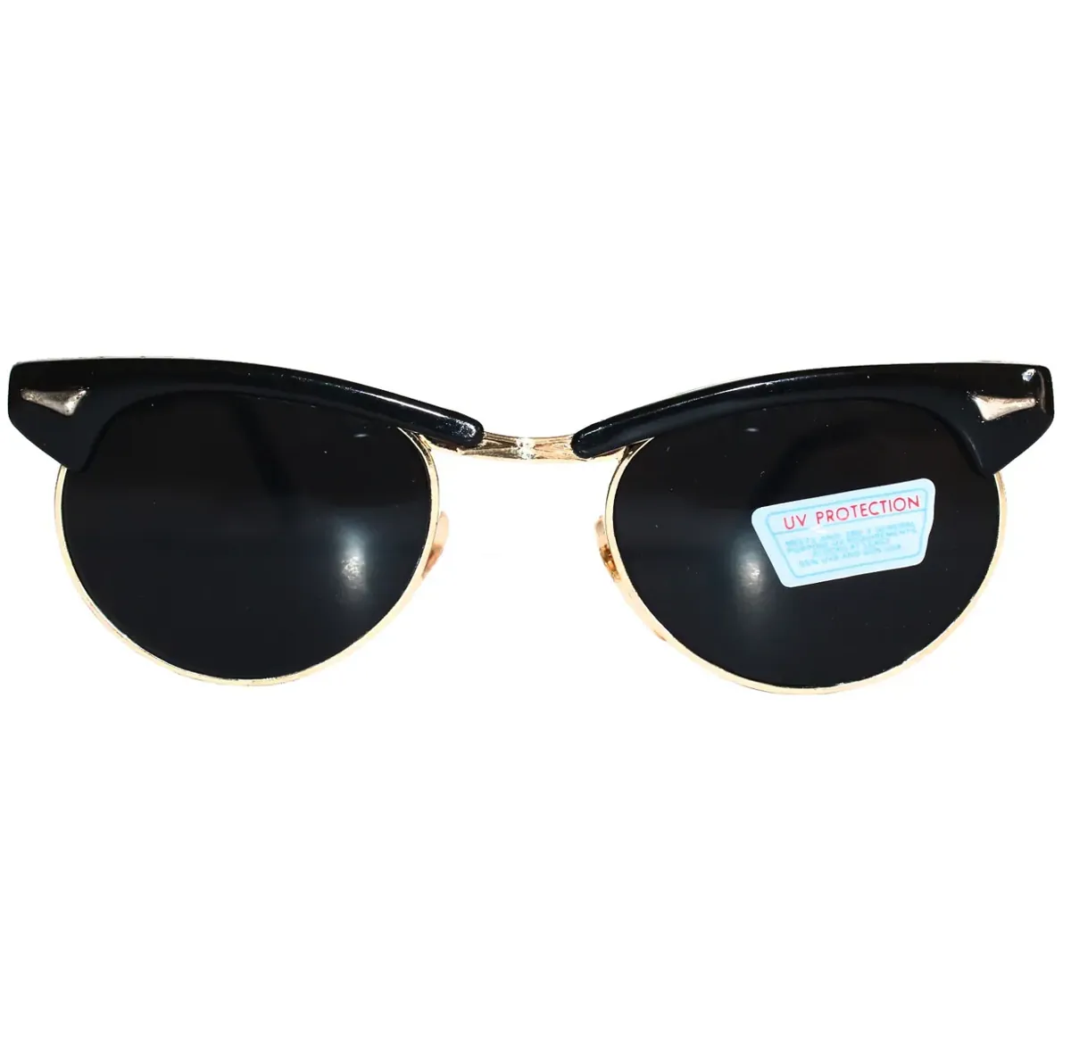 Sonnenbrille Vintage Retro Brille Damen Herren Unisex Schwarz Gold 10535