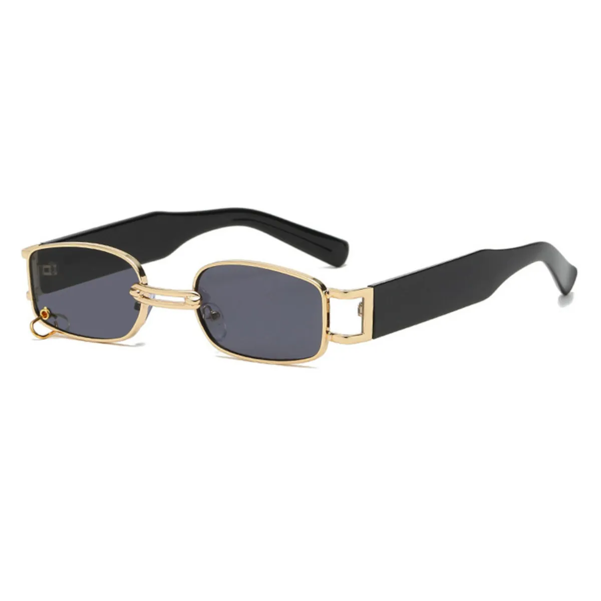 Designer Sonnenbrille Stylisch mit Ring Brille Cool Schwarz Gold 5210