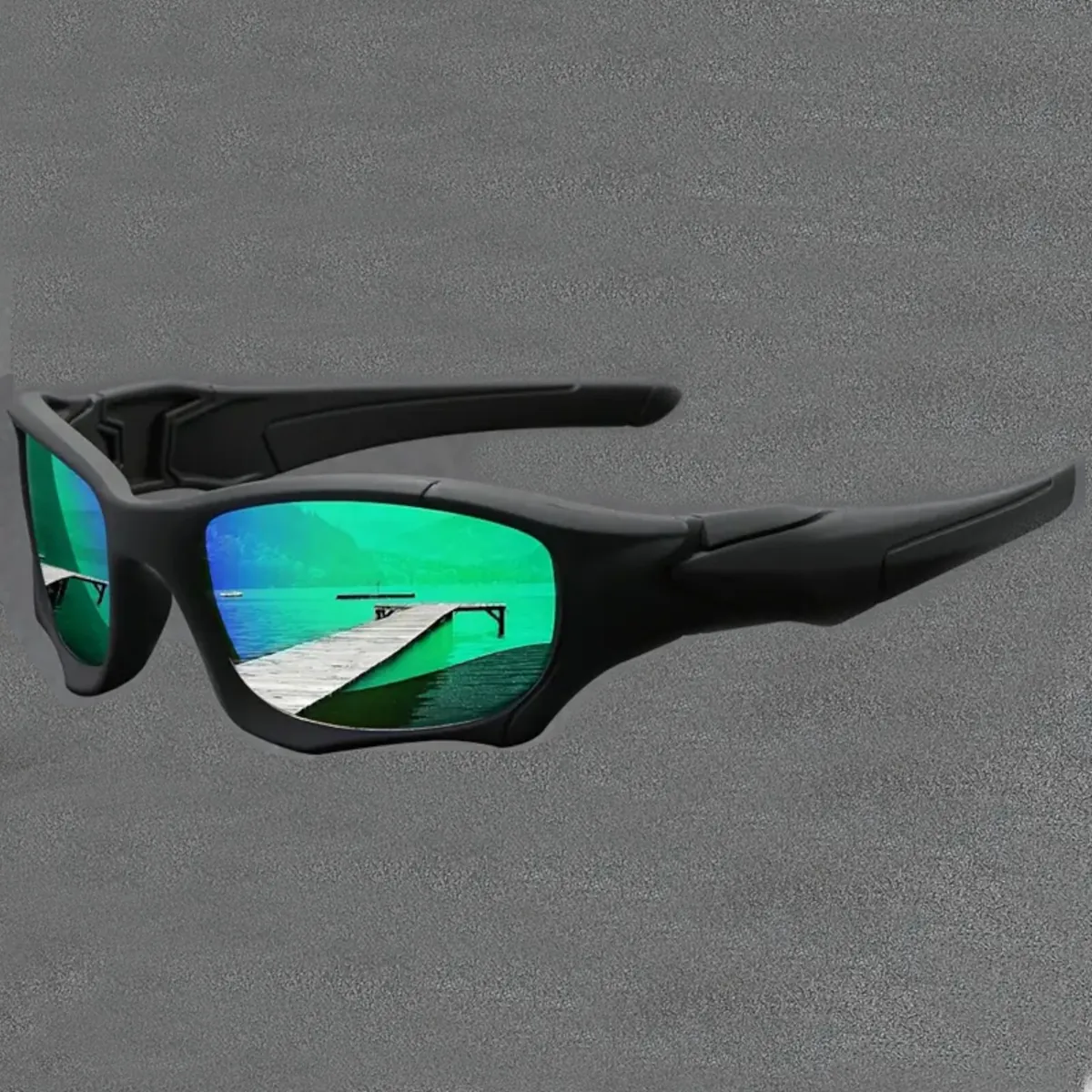 Sonnenbrille Coole Sportbrille Radfahrerbrille Brille UV400 Schwarz 83689 Grün