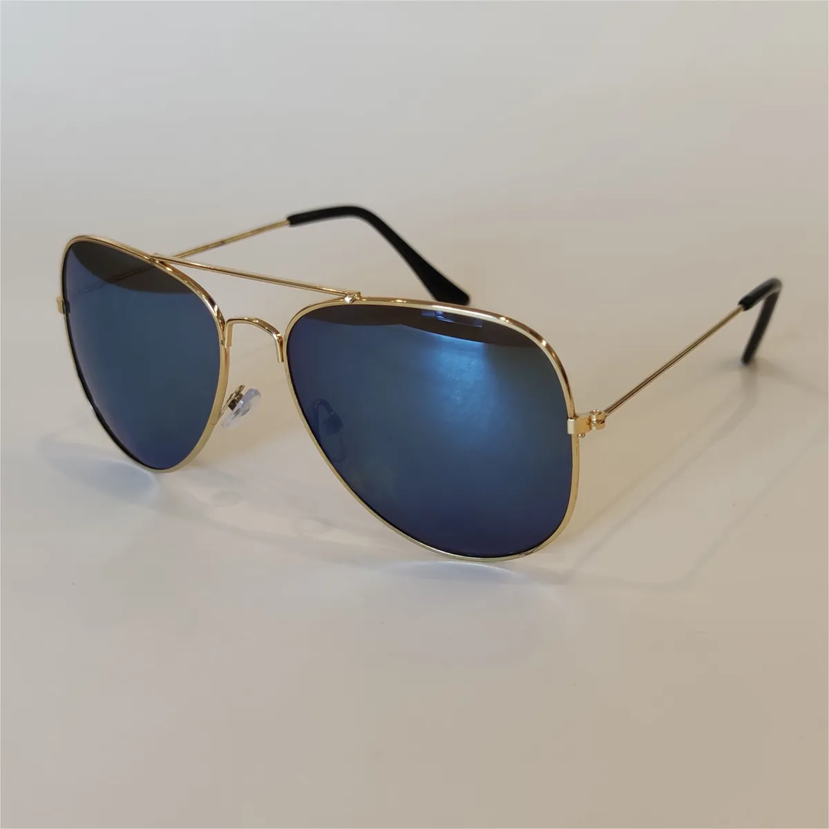 Sonnenbrille Pilotenbrille Fliegerbrille Brille Gold Blau Stylisch Cool