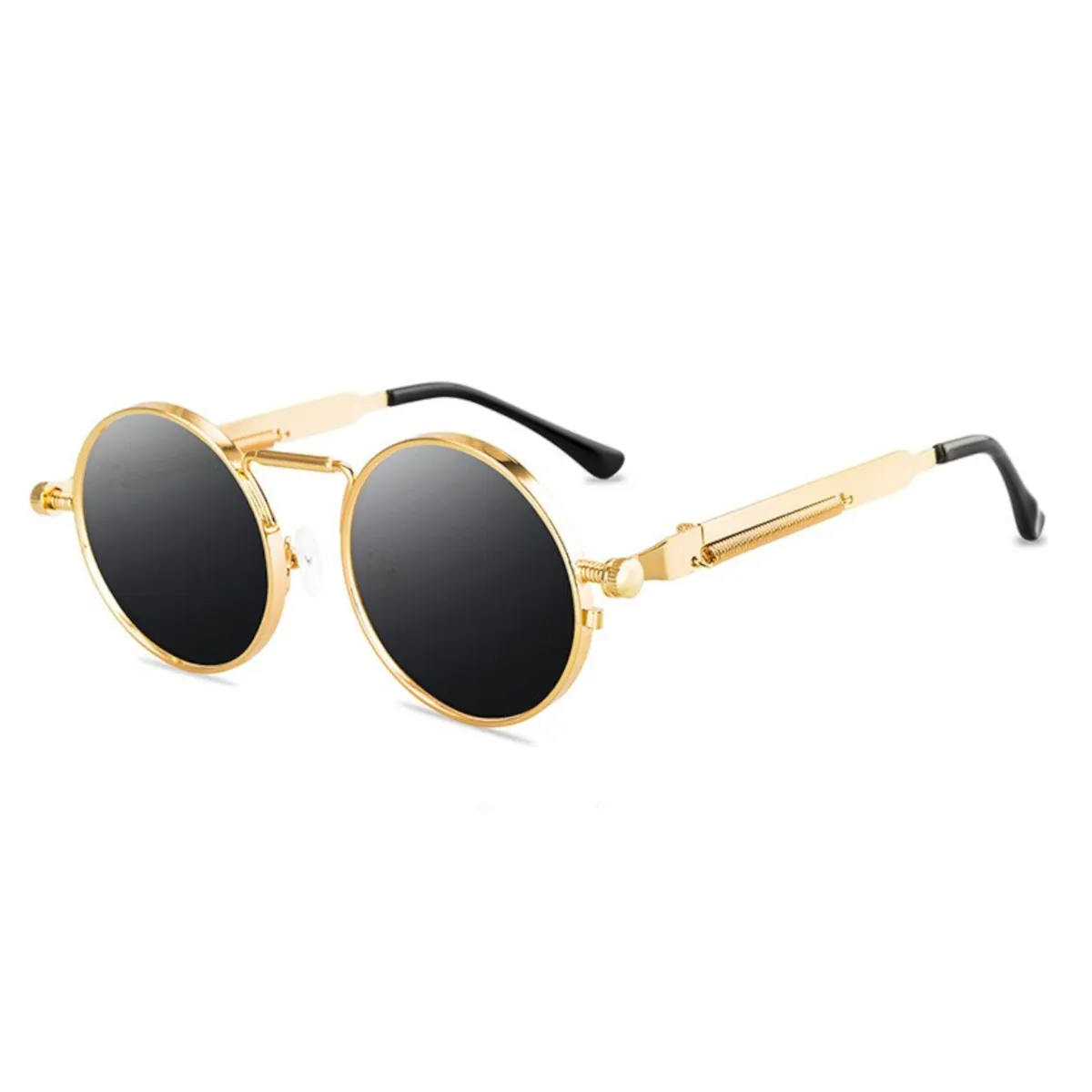 Vintage Retro Sonnenbrille Steampunk Rund Lennon Style Gold Cool UV400, 5320 G