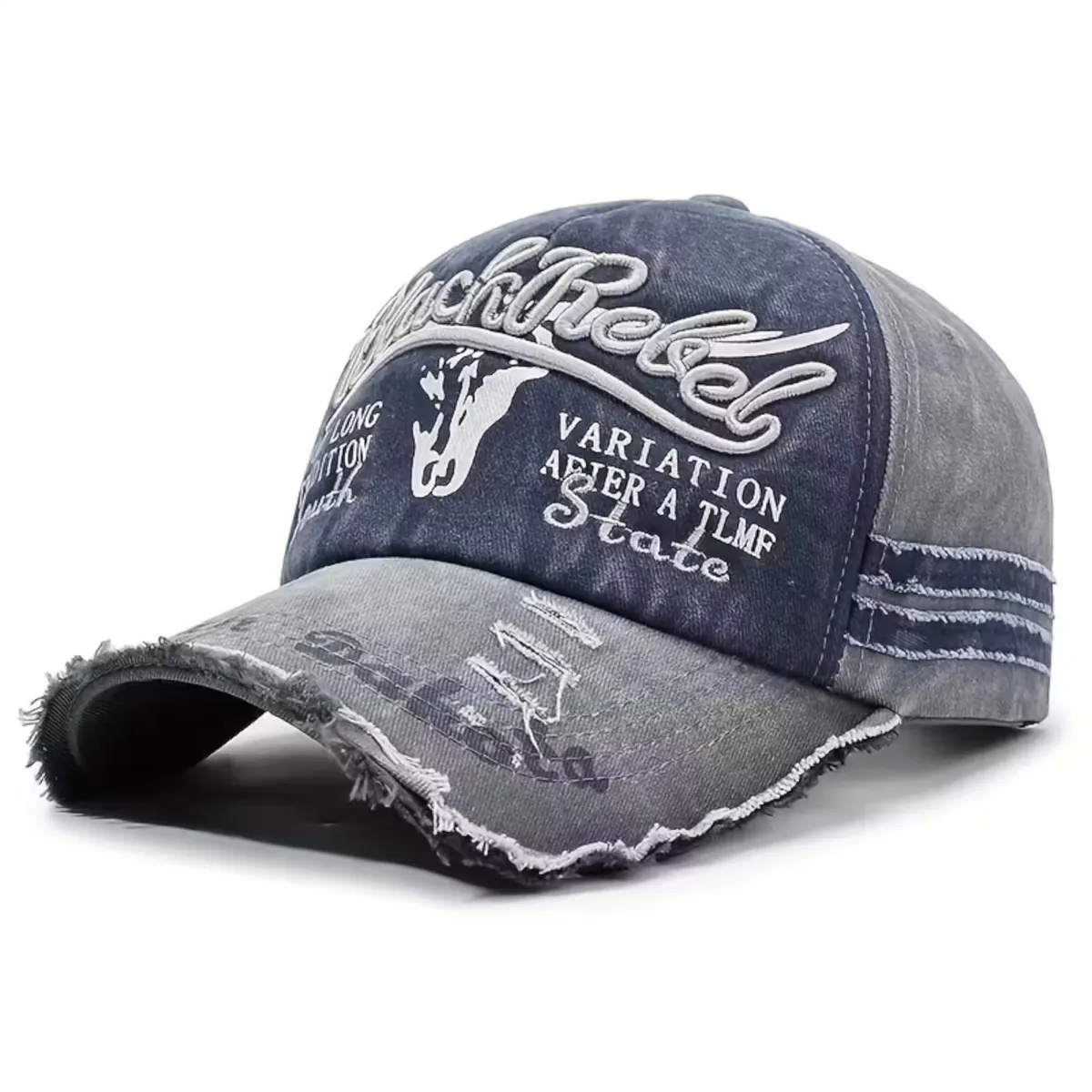 Black Rebel Basecap Basecaps Base Cap Vintage Style Blau Grau Mütze Hut NEU