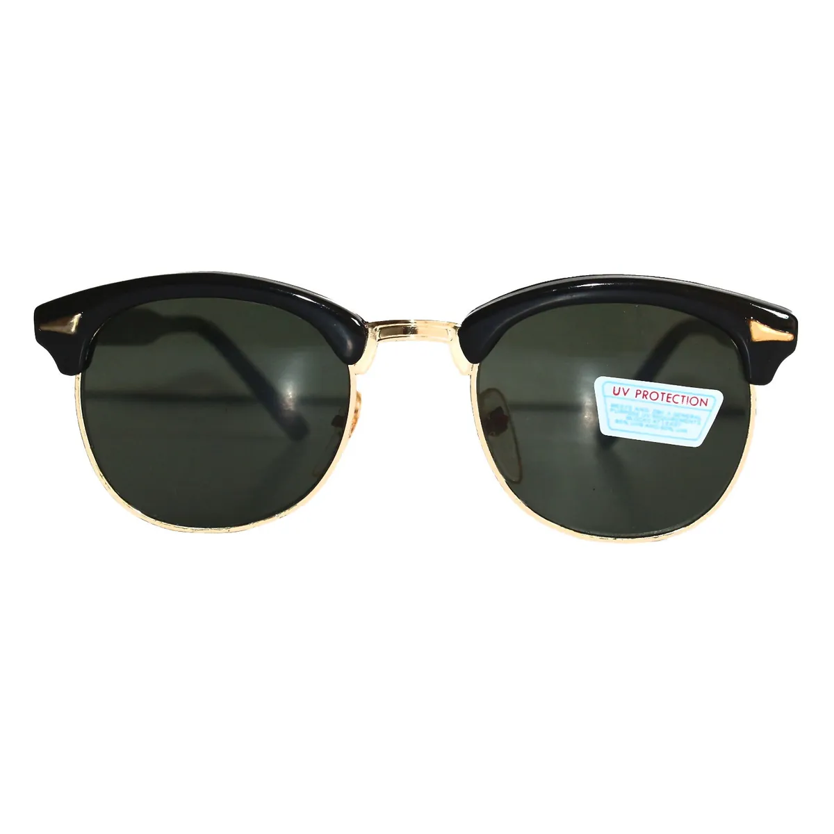 Sonnenbrille Vintage Retro Brille Damen Herren Unisex Schwarz Gold 10530 G15