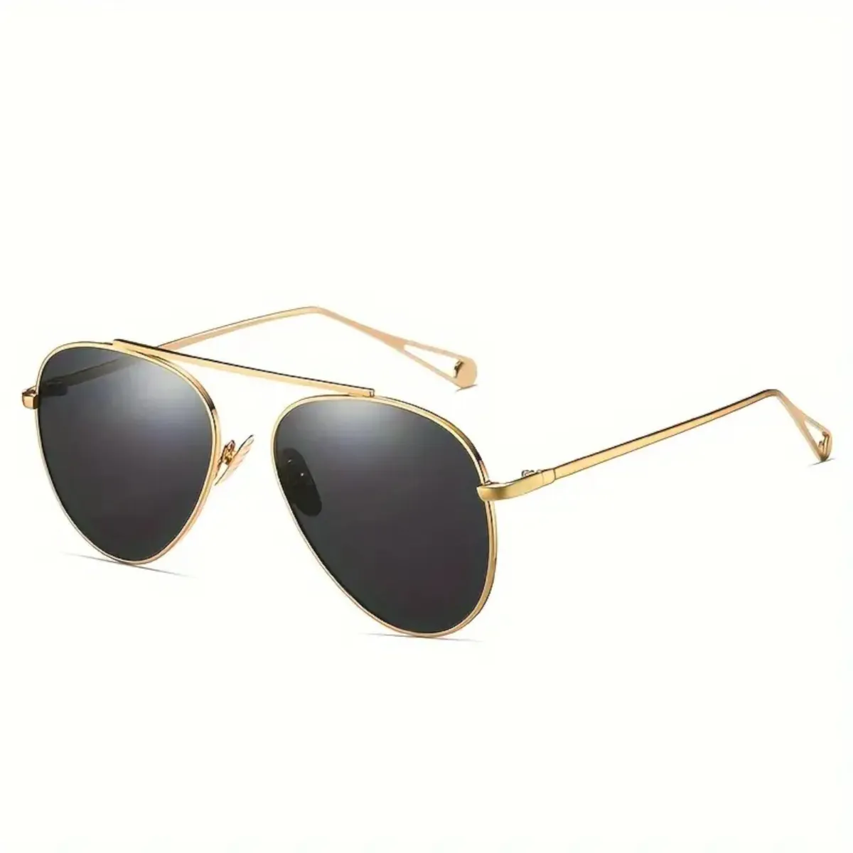 Stylische Sonnenbrille Pilotenbrille Fliegerbrille Brille Gold Dunkelgrau 9315