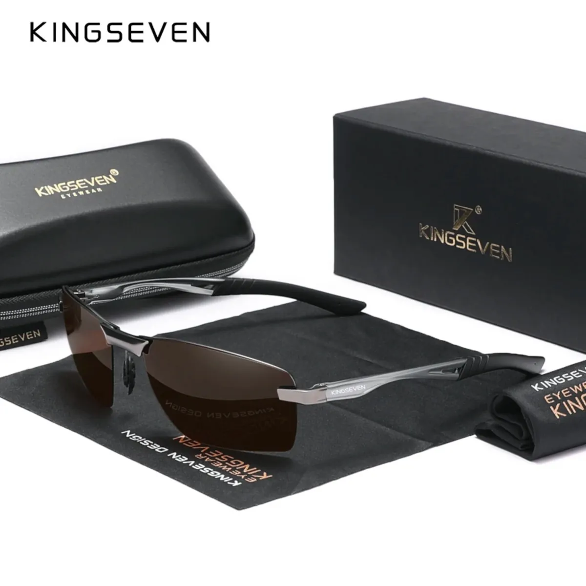 Sonnenbrille Kingseven 7241 B Premium Pilotenbrille Männer Polarisiert UV400 HD
