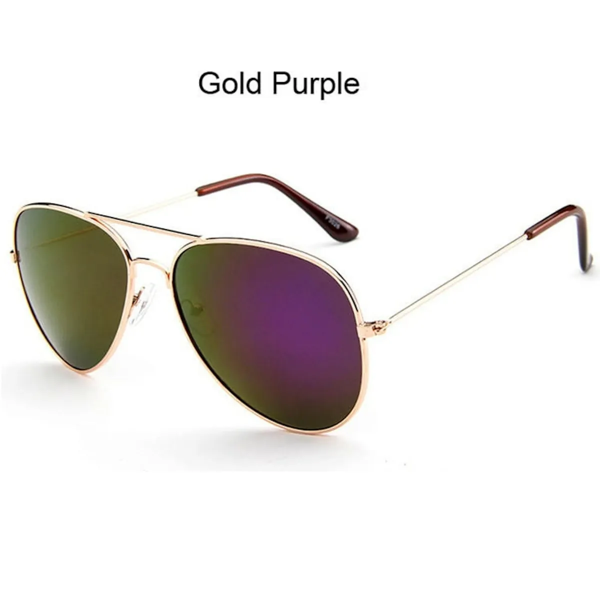 Sonnenbrille Pilotenbrille Fliegerbrille Brille Verspiegelt Gold Lila