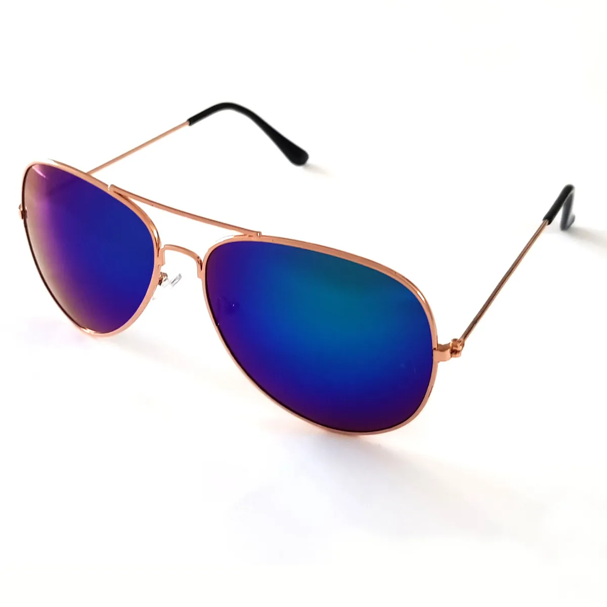 Sonnenbrille Pilotenbrille Fliegerbrille Brille Verspiegelt Kupfer blau